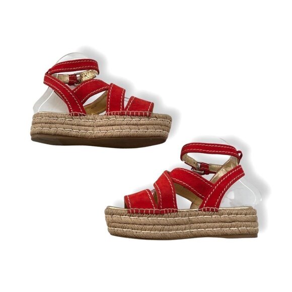 PRADA orange suede espadrilles size 38.5 - Picture 3 of 8